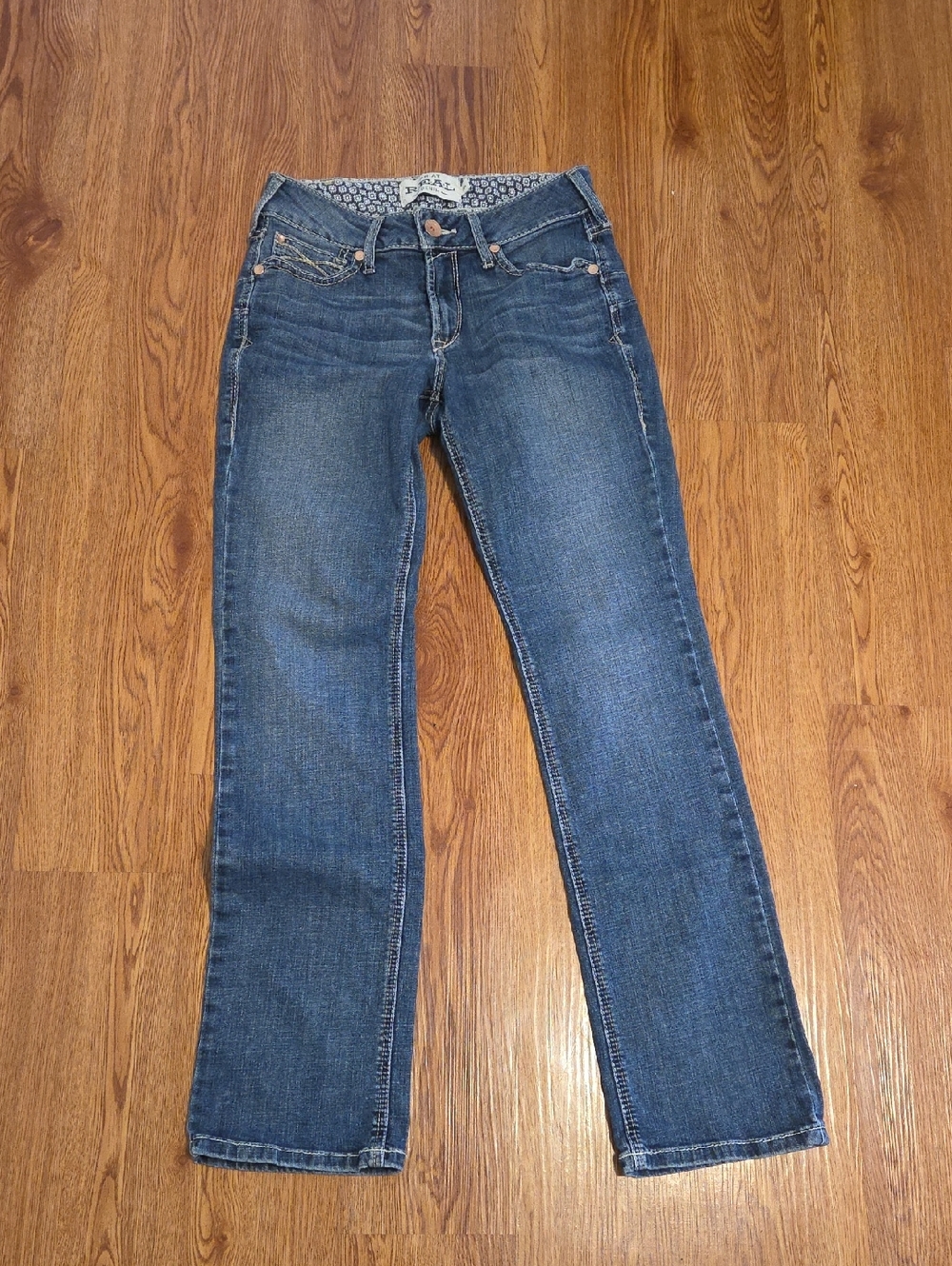 Ariat Women's Real Perfect Rise Straight Blue Jeans, Size 28R